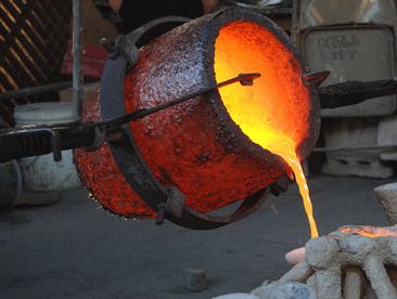 Brass Foundery Pouring